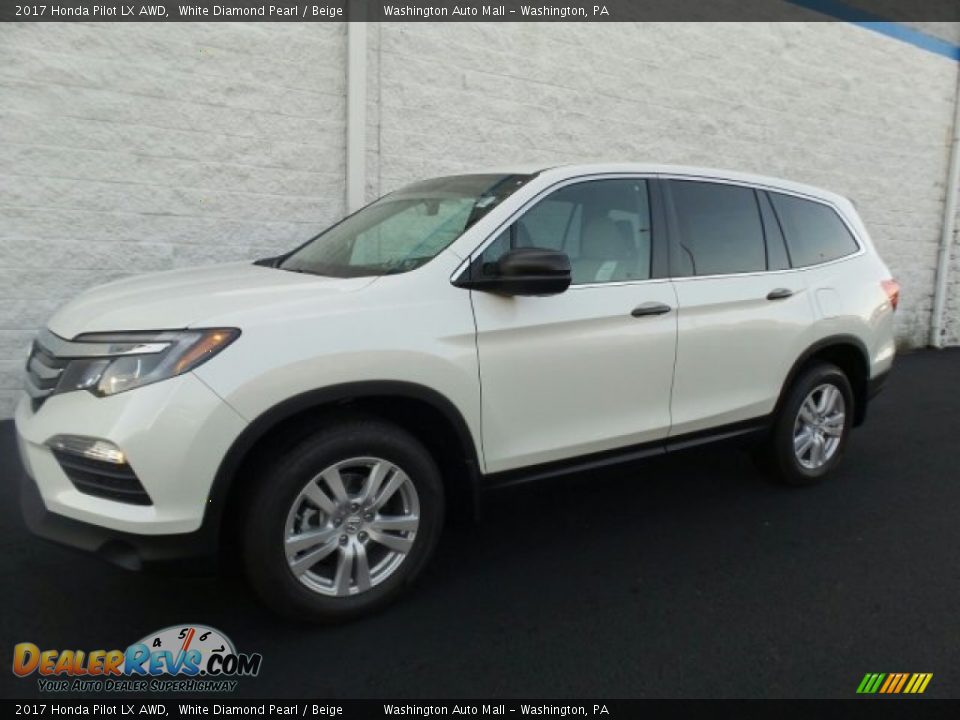 2017 Honda Pilot LX AWD White Diamond Pearl / Beige Photo #5