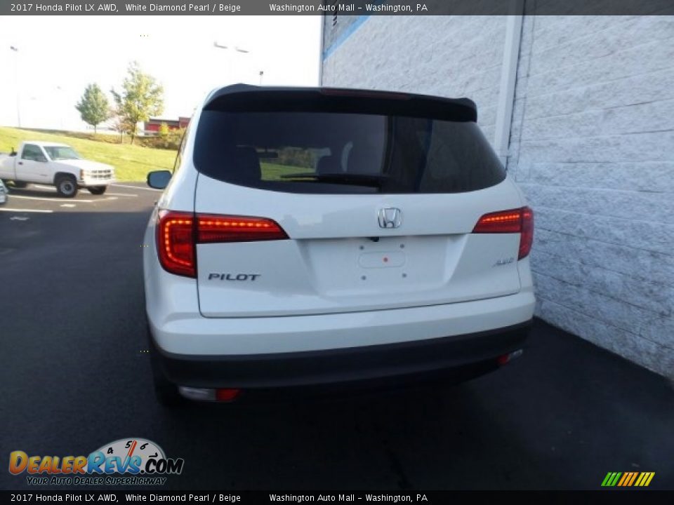2017 Honda Pilot LX AWD White Diamond Pearl / Beige Photo #7