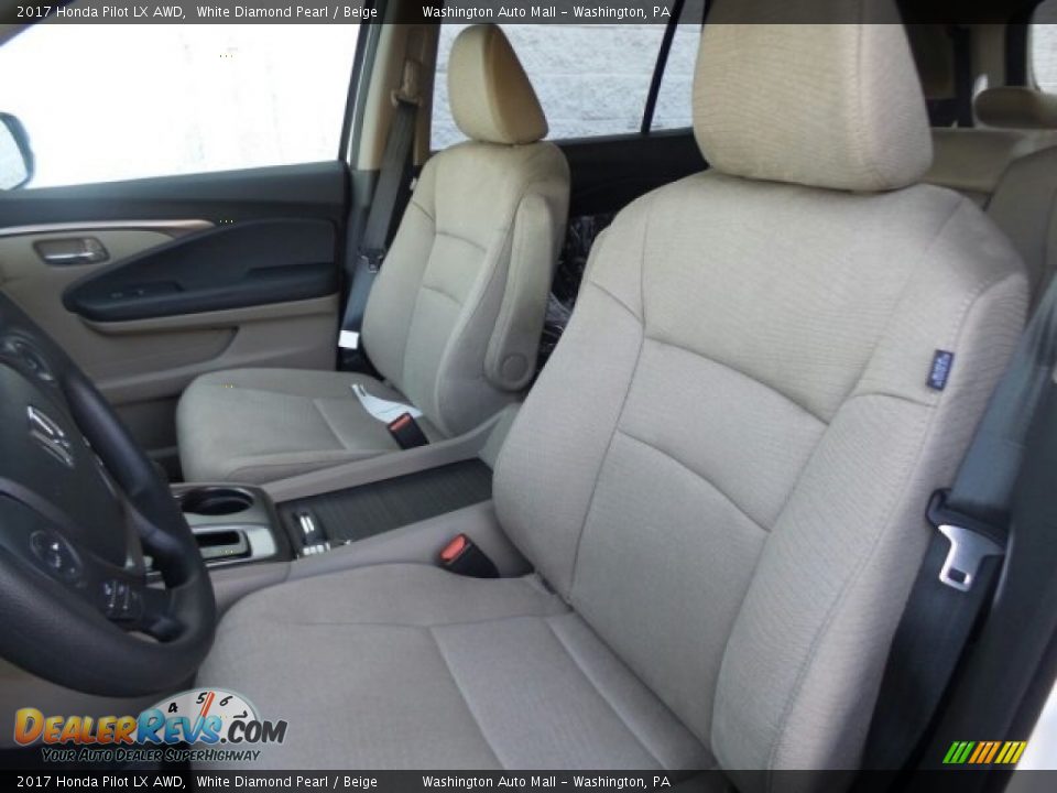 2017 Honda Pilot LX AWD White Diamond Pearl / Beige Photo #10