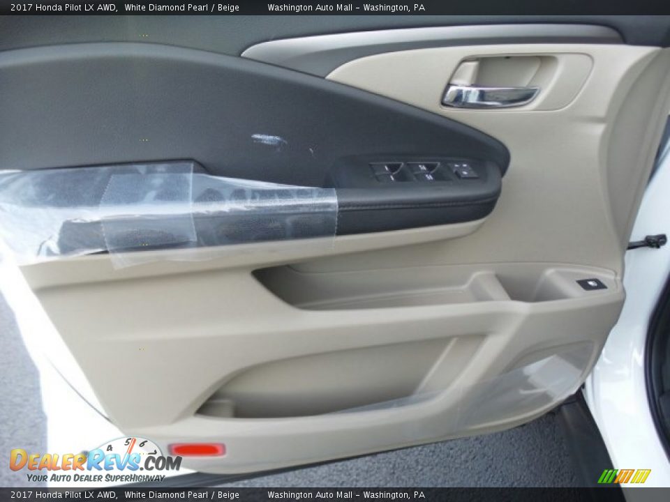 2017 Honda Pilot LX AWD White Diamond Pearl / Beige Photo #12