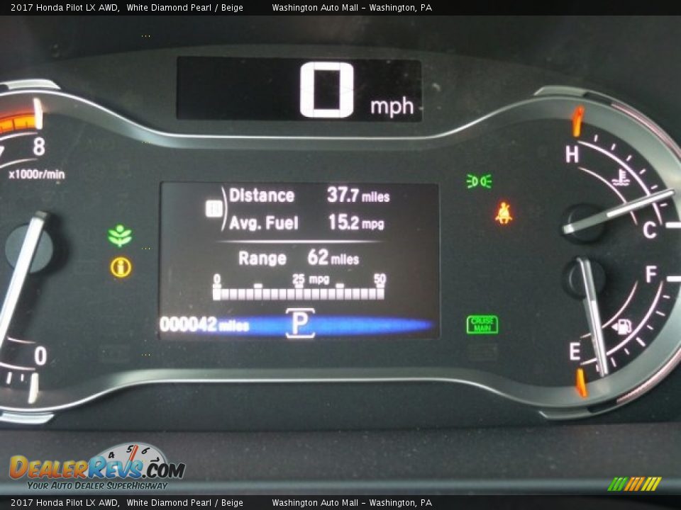 2017 Honda Pilot LX AWD White Diamond Pearl / Beige Photo #13