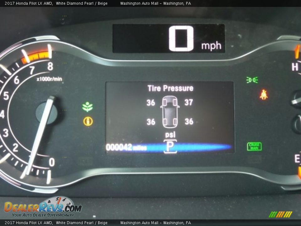 2017 Honda Pilot LX AWD White Diamond Pearl / Beige Photo #14