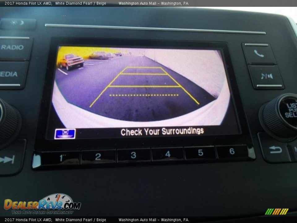 2017 Honda Pilot LX AWD White Diamond Pearl / Beige Photo #24