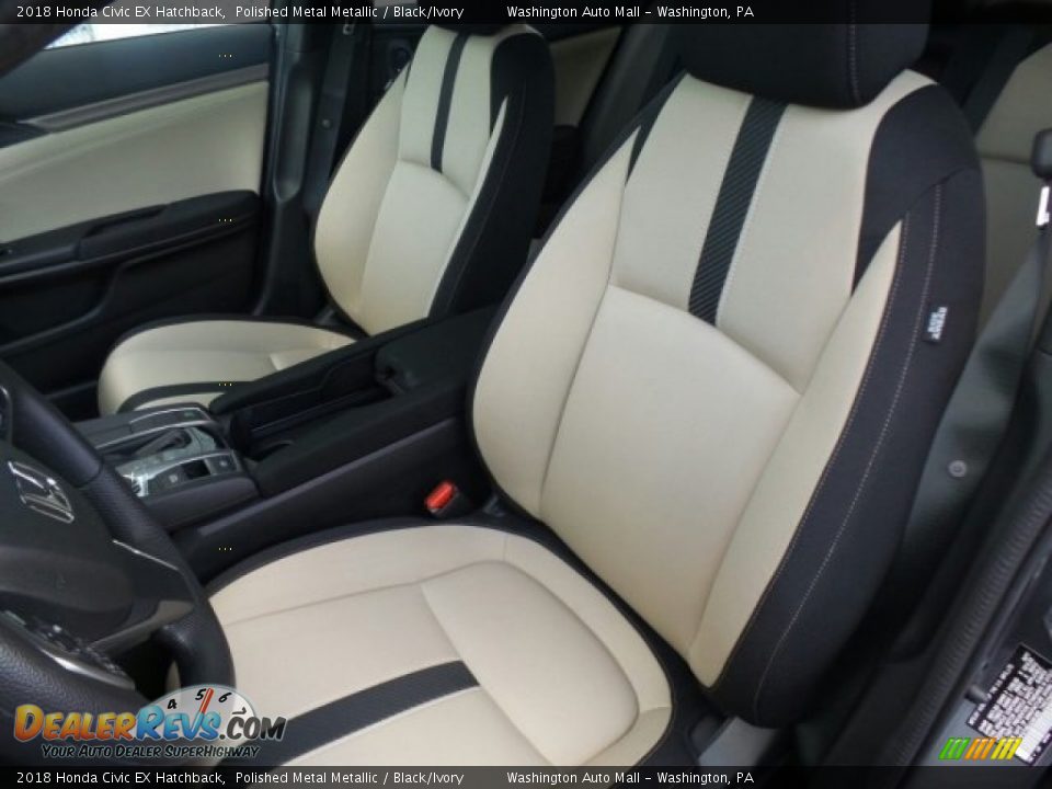 Black/Ivory Interior - 2018 Honda Civic EX Hatchback Photo #9