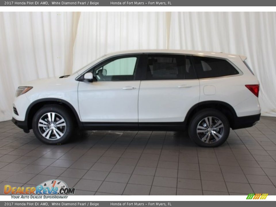 2017 Honda Pilot EX AWD White Diamond Pearl / Beige Photo #5