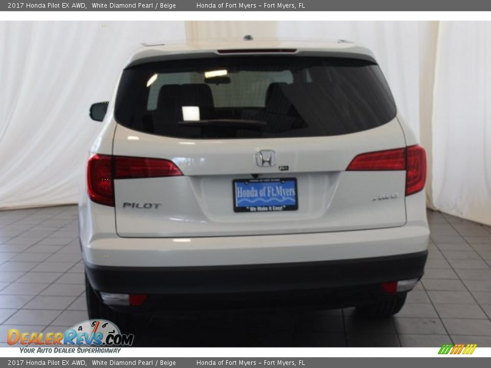 2017 Honda Pilot EX AWD White Diamond Pearl / Beige Photo #7