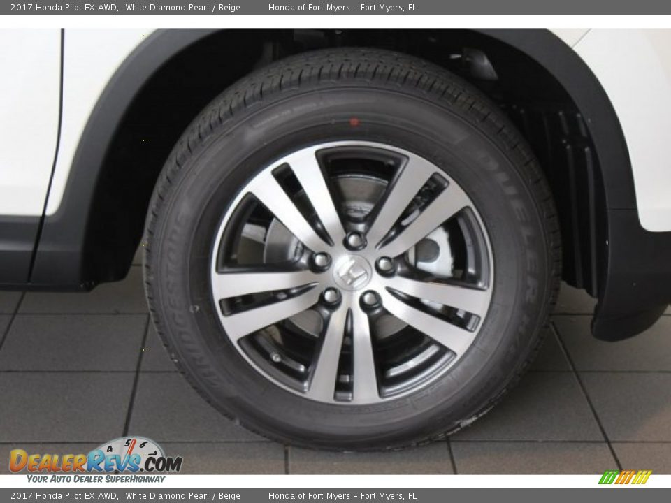 2017 Honda Pilot EX AWD White Diamond Pearl / Beige Photo #8
