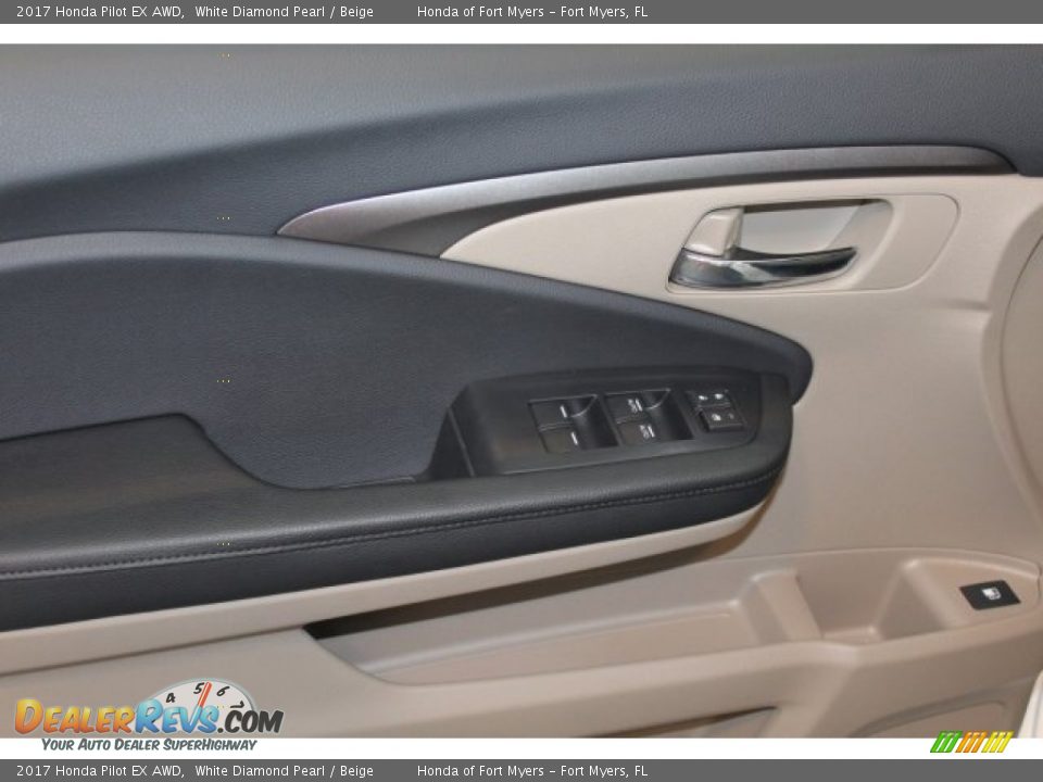 2017 Honda Pilot EX AWD White Diamond Pearl / Beige Photo #9