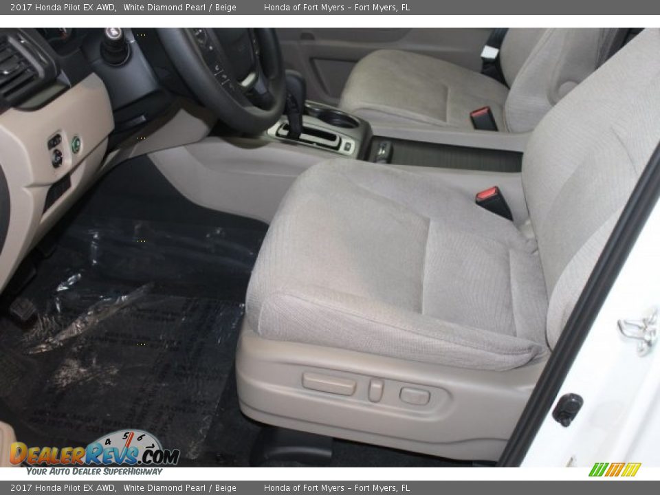 2017 Honda Pilot EX AWD White Diamond Pearl / Beige Photo #11