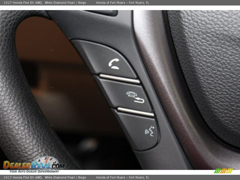 2017 Honda Pilot EX AWD White Diamond Pearl / Beige Photo #15