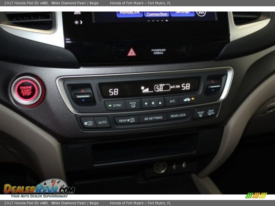 2017 Honda Pilot EX AWD White Diamond Pearl / Beige Photo #19