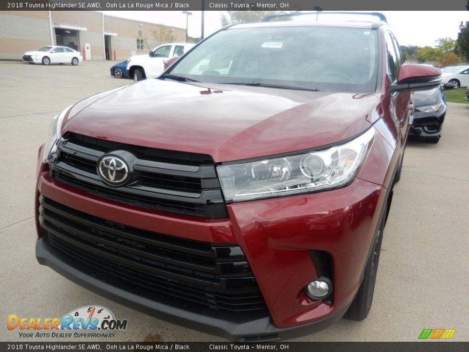 2018 Toyota Highlander SE AWD Ooh La La Rouge Mica / Black Photo #1