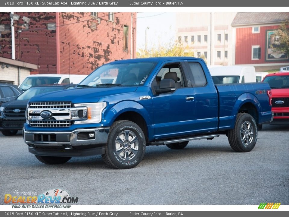 2018 Ford F150 XLT SuperCab 4x4 Lightning Blue / Earth Gray Photo #1