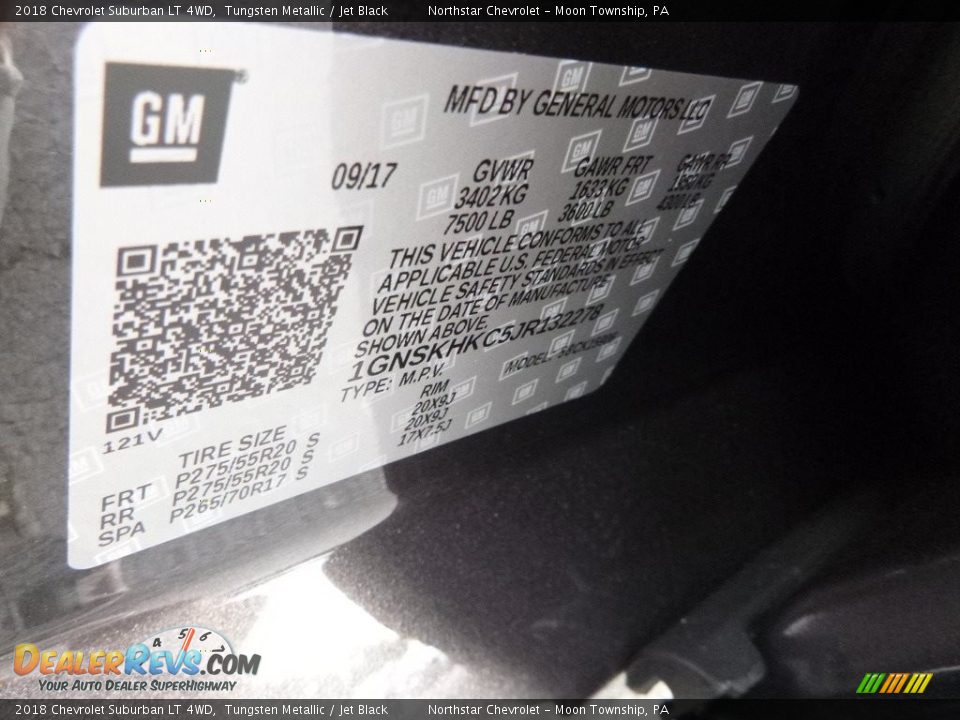 2018 Chevrolet Suburban LT 4WD Tungsten Metallic / Jet Black Photo #16