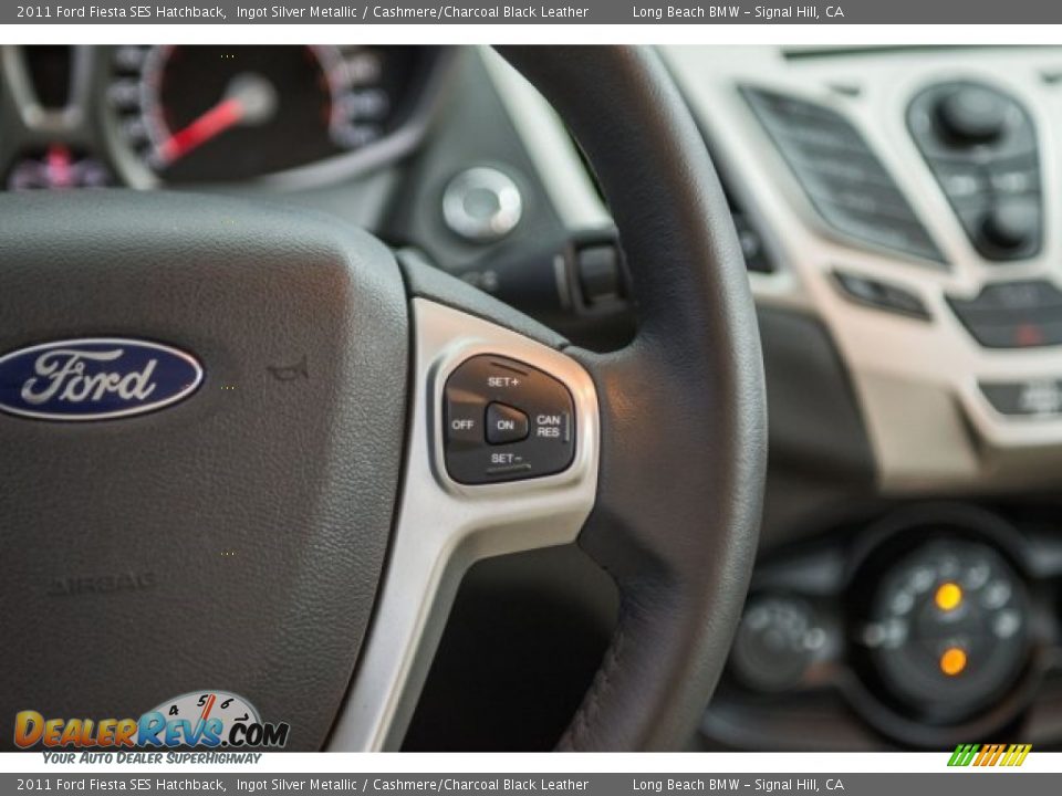 2011 Ford Fiesta SES Hatchback Ingot Silver Metallic / Cashmere/Charcoal Black Leather Photo #14