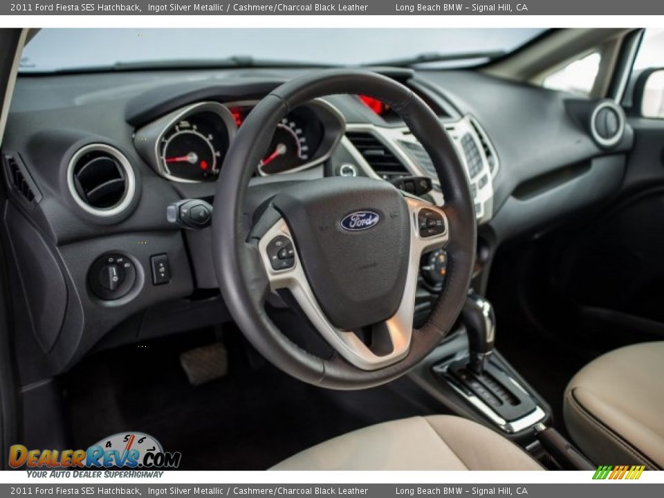 2011 Ford Fiesta SES Hatchback Ingot Silver Metallic / Cashmere/Charcoal Black Leather Photo #15