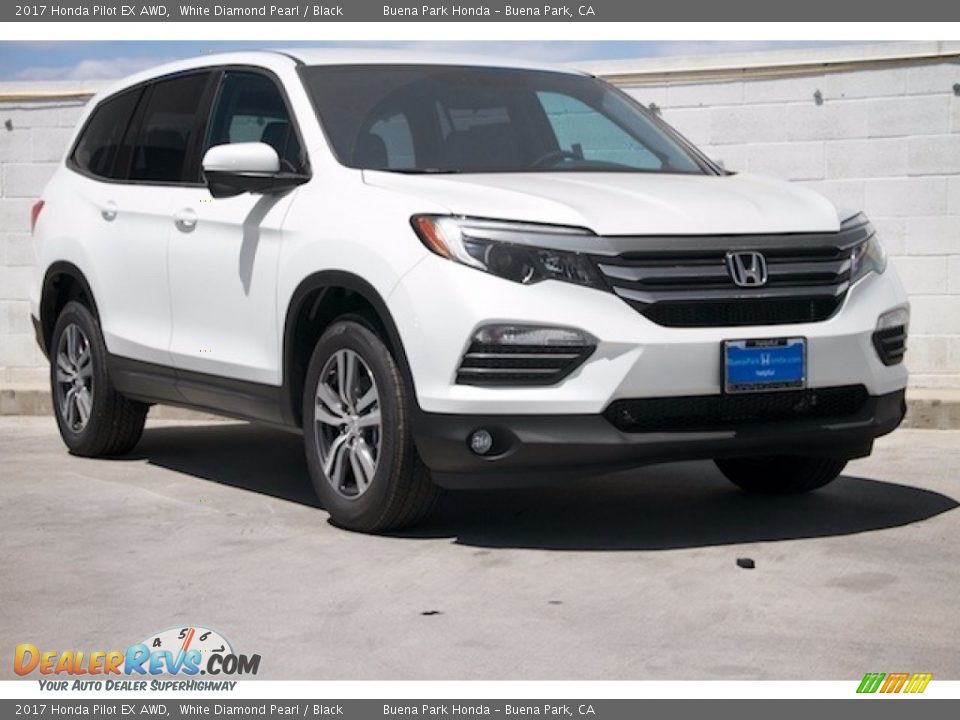2017 Honda Pilot EX AWD White Diamond Pearl / Black Photo #1