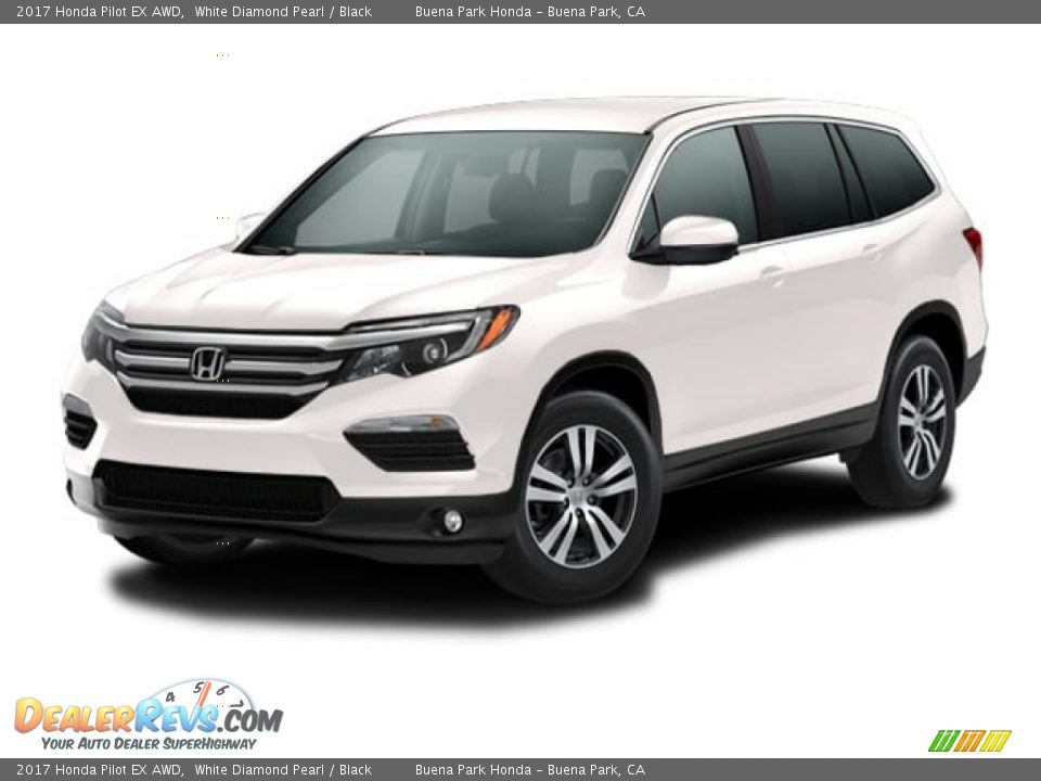 2017 Honda Pilot EX AWD White Diamond Pearl / Black Photo #9