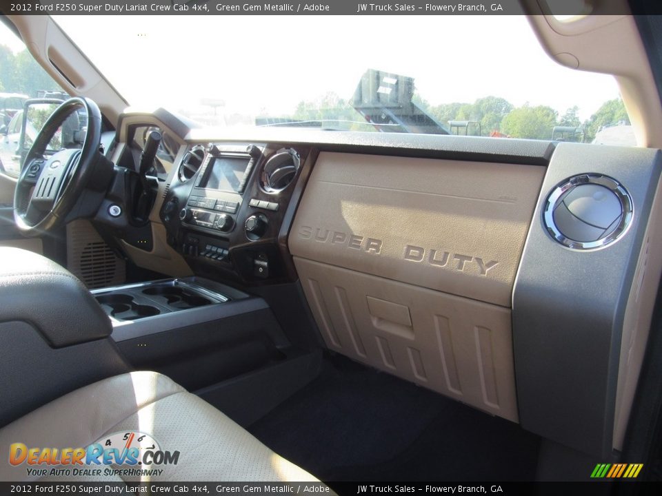 2012 Ford F250 Super Duty Lariat Crew Cab 4x4 Green Gem Metallic / Adobe Photo #35