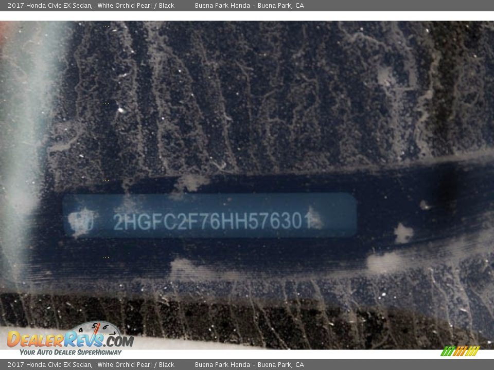 2017 Honda Civic EX Sedan White Orchid Pearl / Black Photo #18