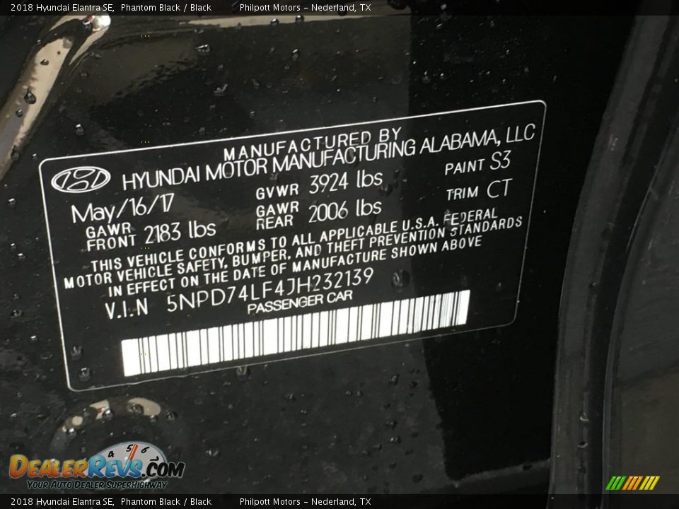 2018 Hyundai Elantra SE Phantom Black / Black Photo #30