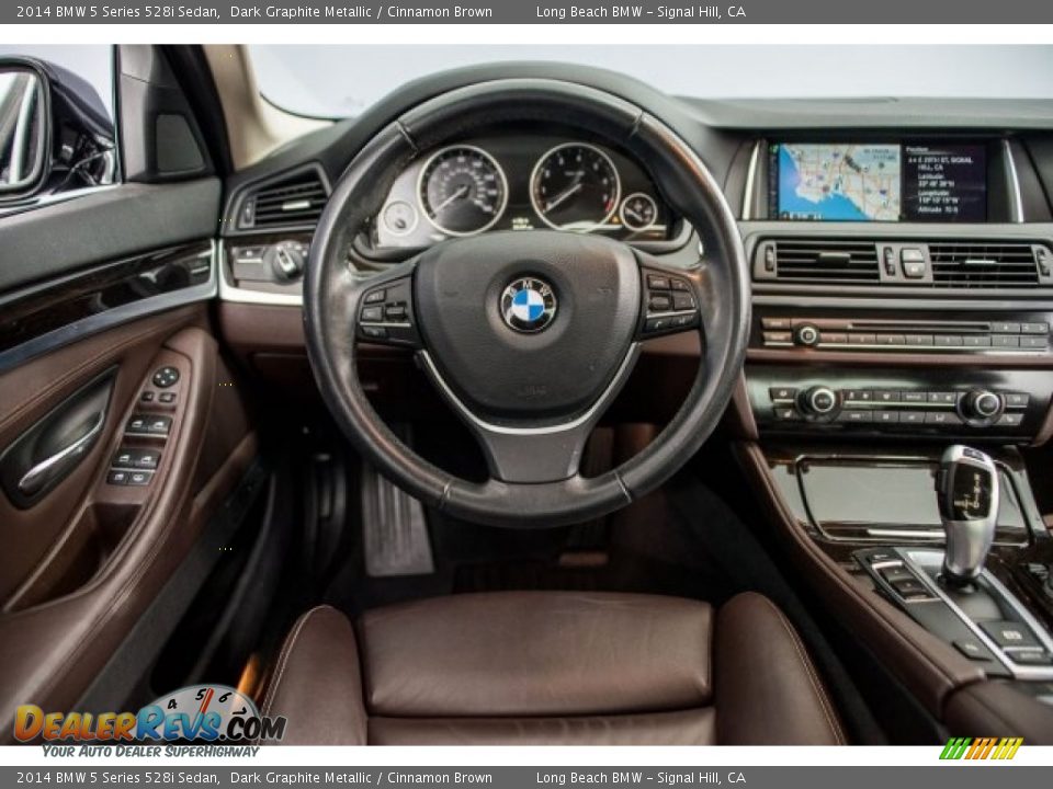 2014 BMW 5 Series 528i Sedan Dark Graphite Metallic / Cinnamon Brown Photo #4