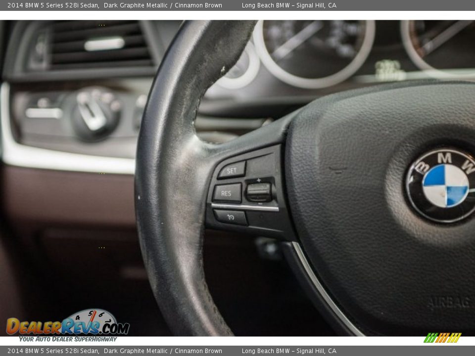 2014 BMW 5 Series 528i Sedan Dark Graphite Metallic / Cinnamon Brown Photo #13