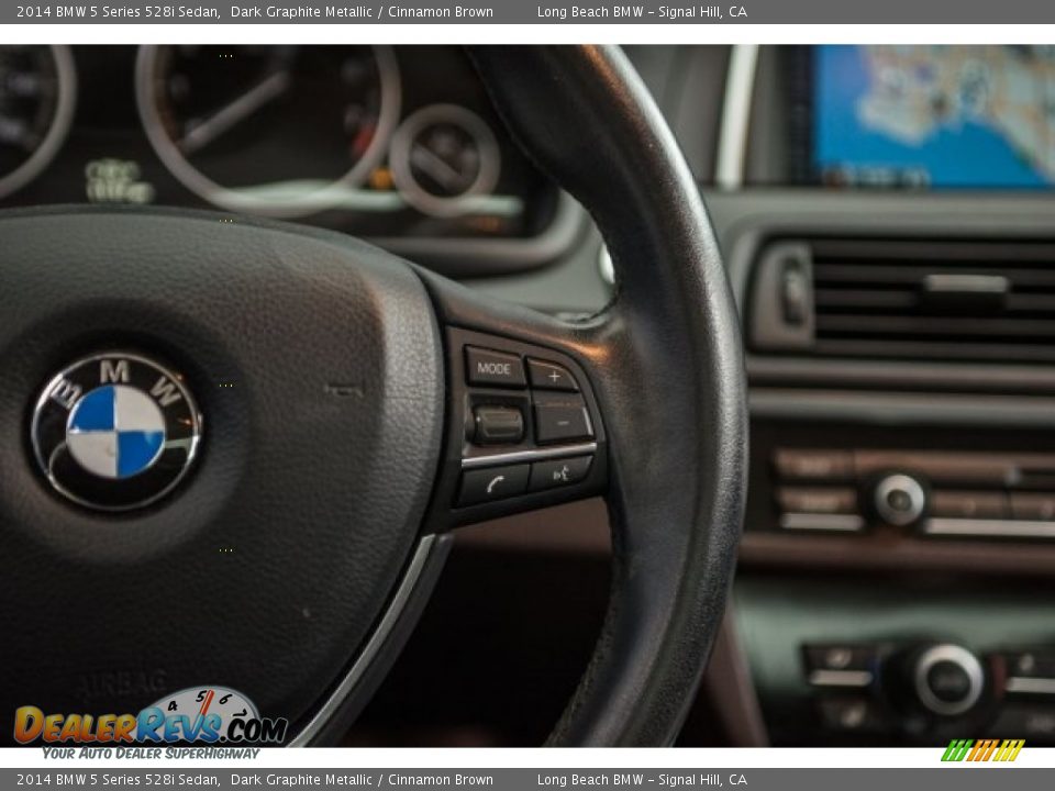 2014 BMW 5 Series 528i Sedan Dark Graphite Metallic / Cinnamon Brown Photo #14