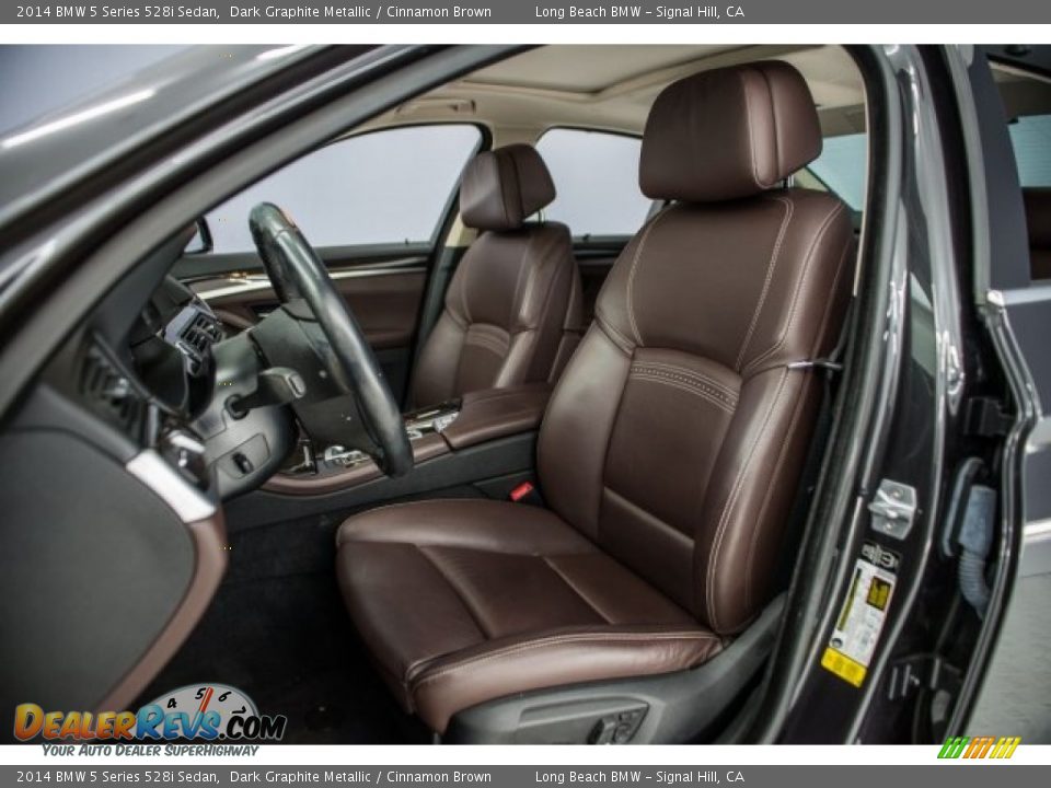 2014 BMW 5 Series 528i Sedan Dark Graphite Metallic / Cinnamon Brown Photo #28