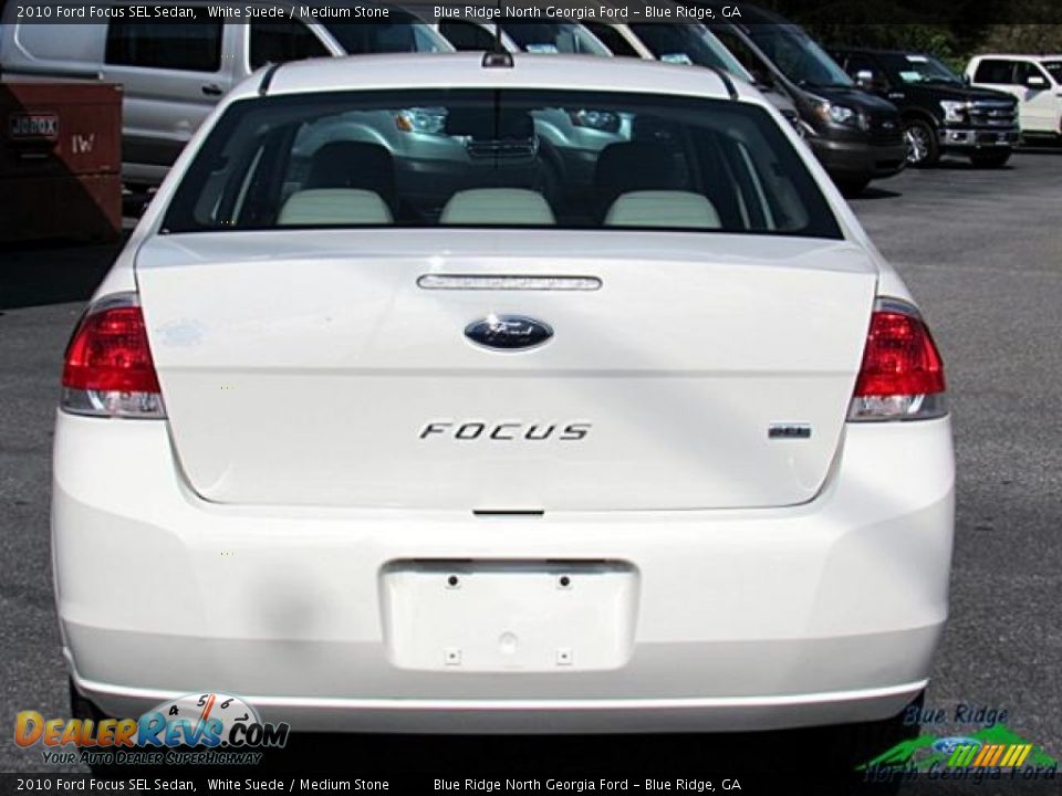 2010 Ford Focus SEL Sedan White Suede / Medium Stone Photo #4