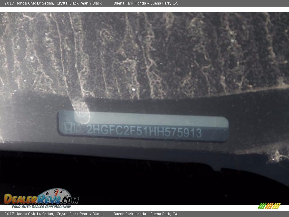 2017 Honda Civic LX Sedan Crystal Black Pearl / Black Photo #16