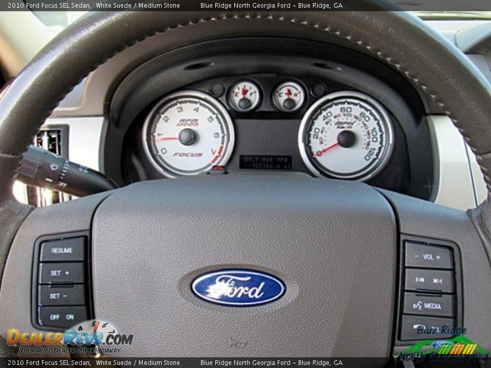 2010 Ford Focus SEL Sedan White Suede / Medium Stone Photo #20