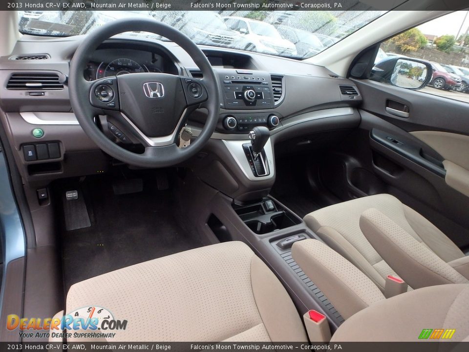 2013 Honda CR-V EX AWD Mountain Air Metallic / Beige Photo #18