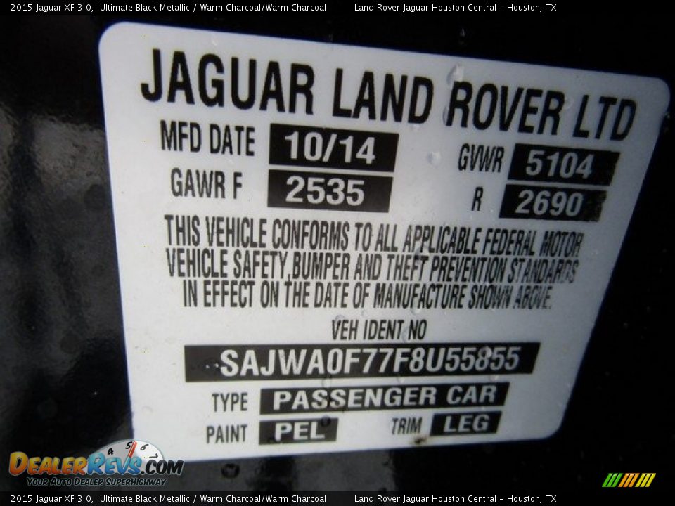 2015 Jaguar XF 3.0 Ultimate Black Metallic / Warm Charcoal/Warm Charcoal Photo #35