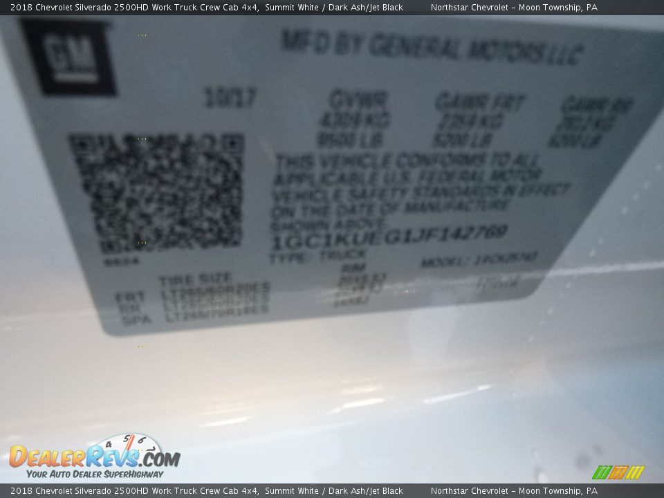 2018 Chevrolet Silverado 2500HD Work Truck Crew Cab 4x4 Summit White / Dark Ash/Jet Black Photo #16