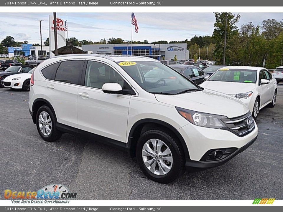 2014 Honda CR-V EX-L White Diamond Pearl / Beige Photo #1
