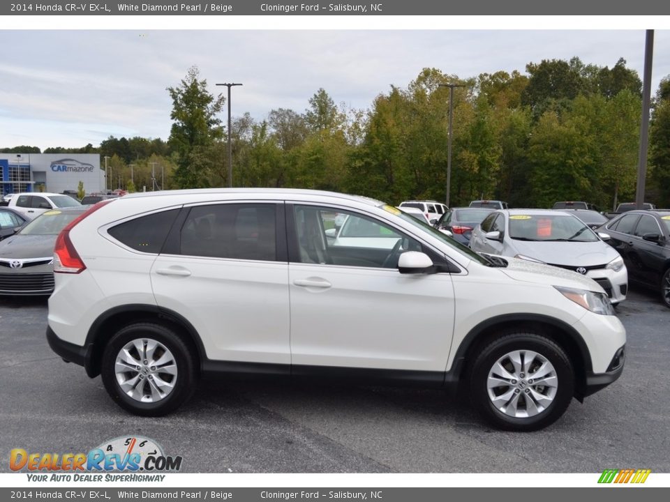 2014 Honda CR-V EX-L White Diamond Pearl / Beige Photo #2