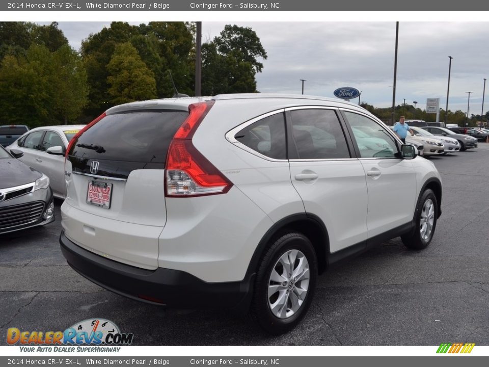 2014 Honda CR-V EX-L White Diamond Pearl / Beige Photo #3
