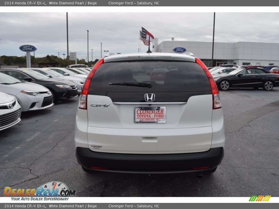 2014 Honda CR-V EX-L White Diamond Pearl / Beige Photo #4