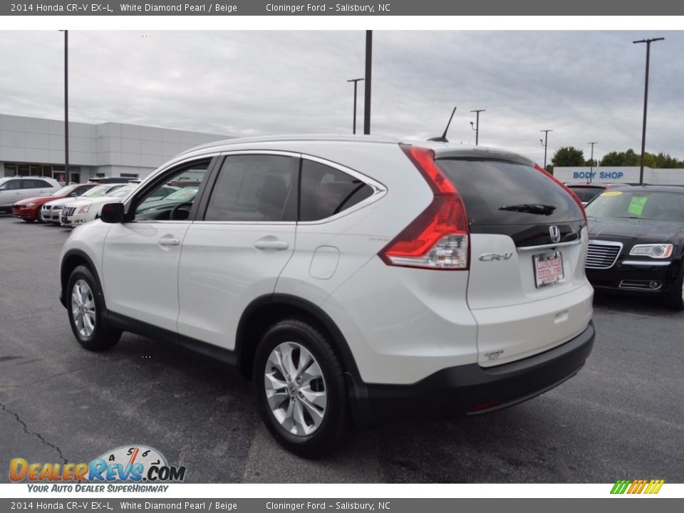2014 Honda CR-V EX-L White Diamond Pearl / Beige Photo #5