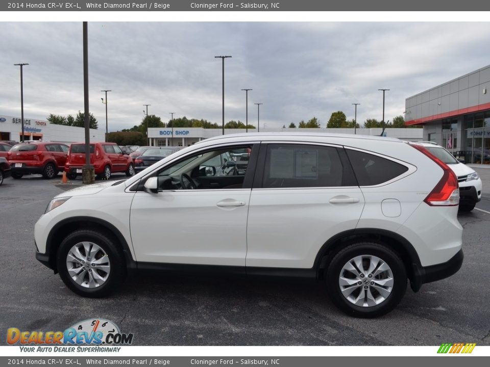 2014 Honda CR-V EX-L White Diamond Pearl / Beige Photo #6