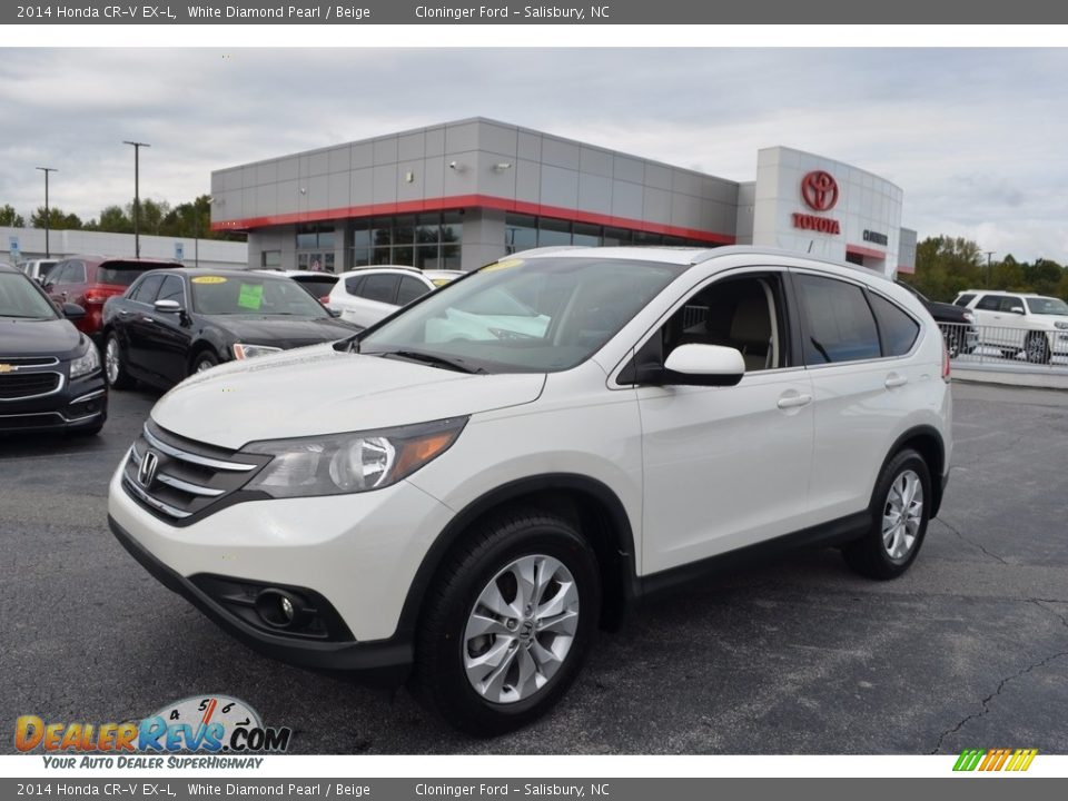 2014 Honda CR-V EX-L White Diamond Pearl / Beige Photo #7