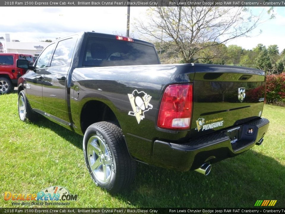 2018 Ram 1500 Express Crew Cab 4x4 Brilliant Black Crystal Pearl / Black/Diesel Gray Photo #3