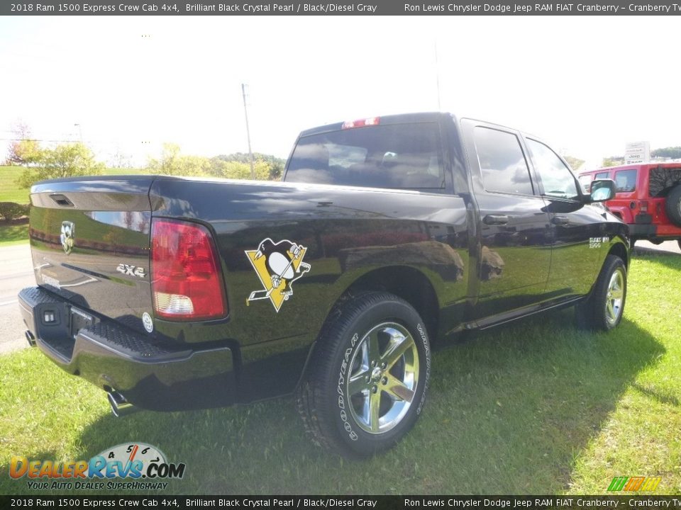 2018 Ram 1500 Express Crew Cab 4x4 Brilliant Black Crystal Pearl / Black/Diesel Gray Photo #5