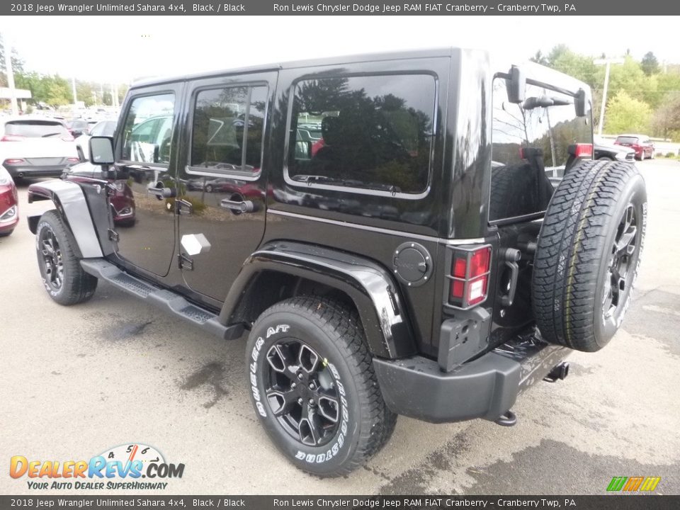 2018 Jeep Wrangler Unlimited Sahara 4x4 Black / Black Photo #3