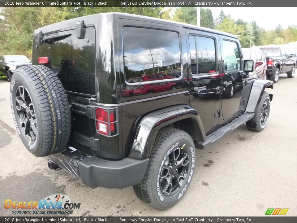 2018 Jeep Wrangler Unlimited Sahara 4x4 Black / Black Photo #5