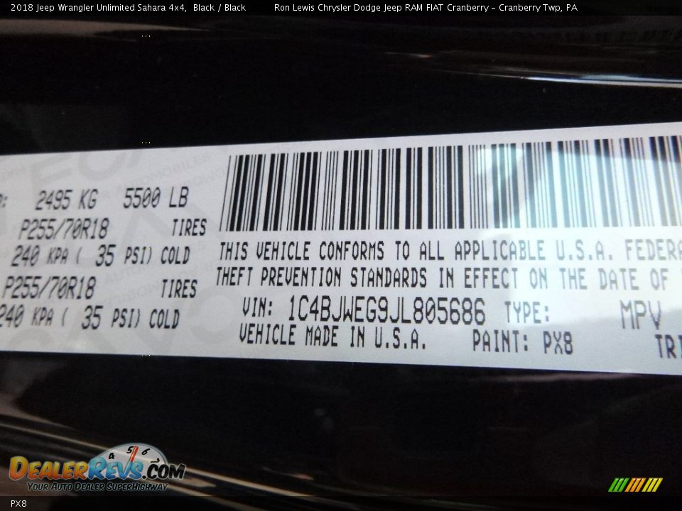 Jeep Color Code PX8 Black