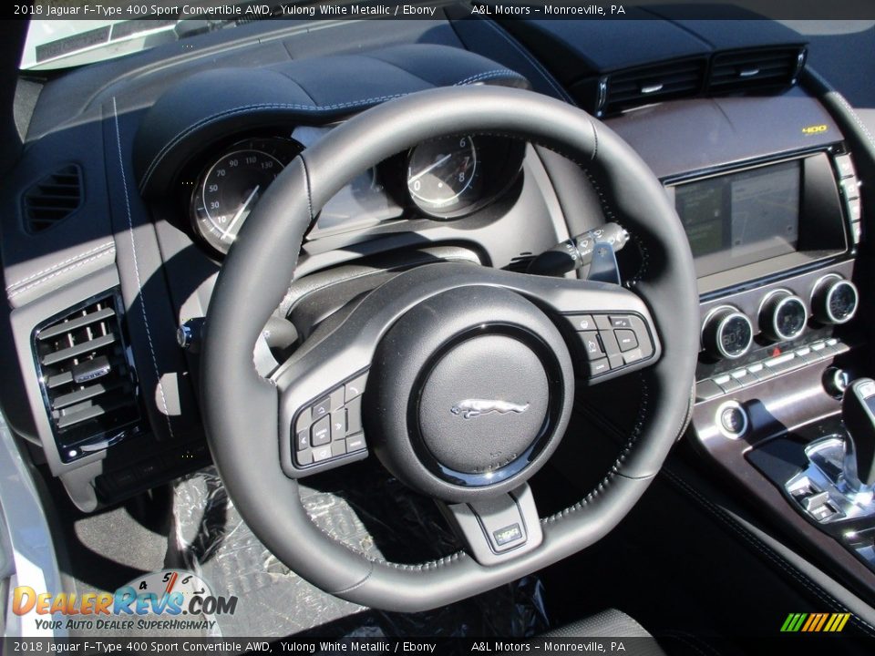2018 Jaguar F-Type 400 Sport Convertible AWD Steering Wheel Photo #14