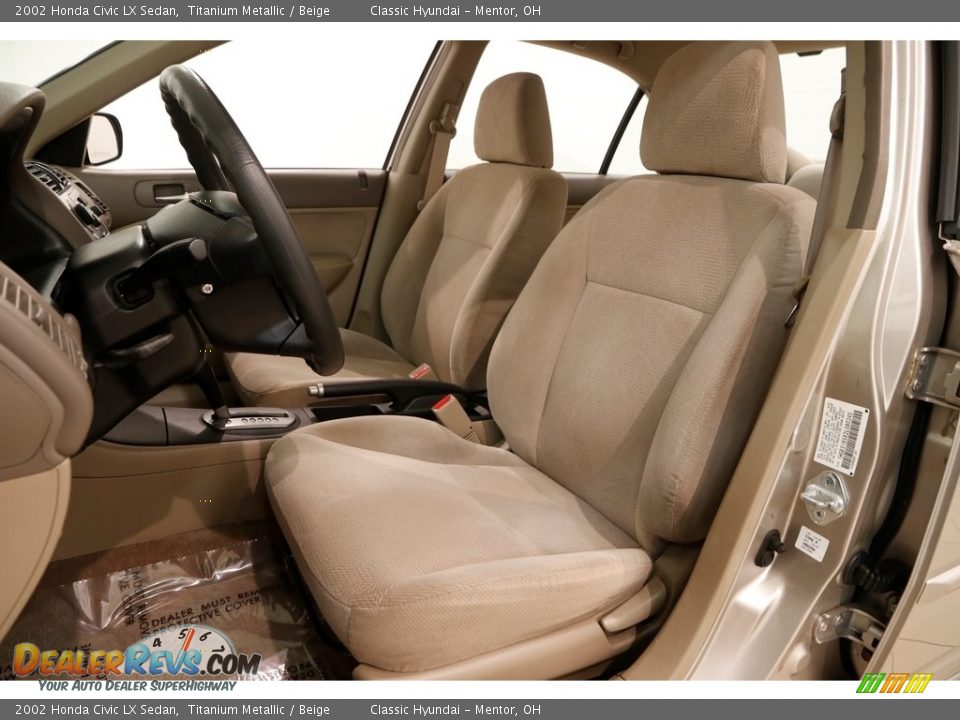 2002 Honda Civic LX Sedan Titanium Metallic / Beige Photo #5