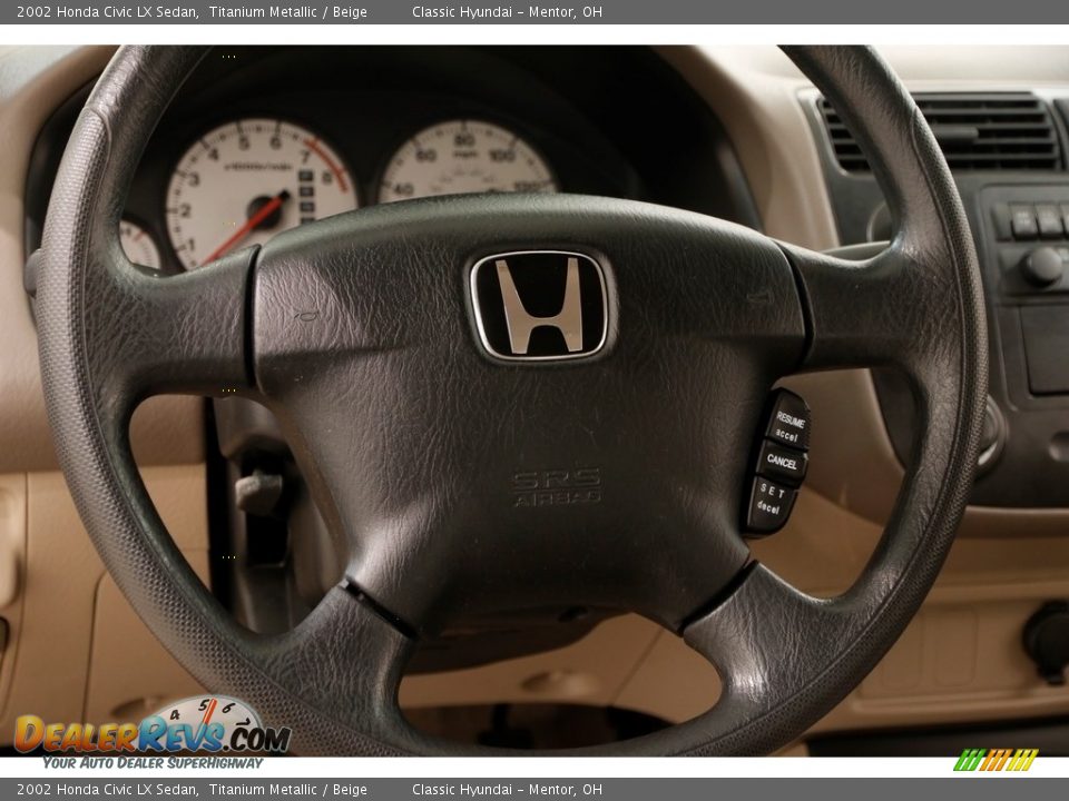 2002 Honda Civic LX Sedan Titanium Metallic / Beige Photo #6